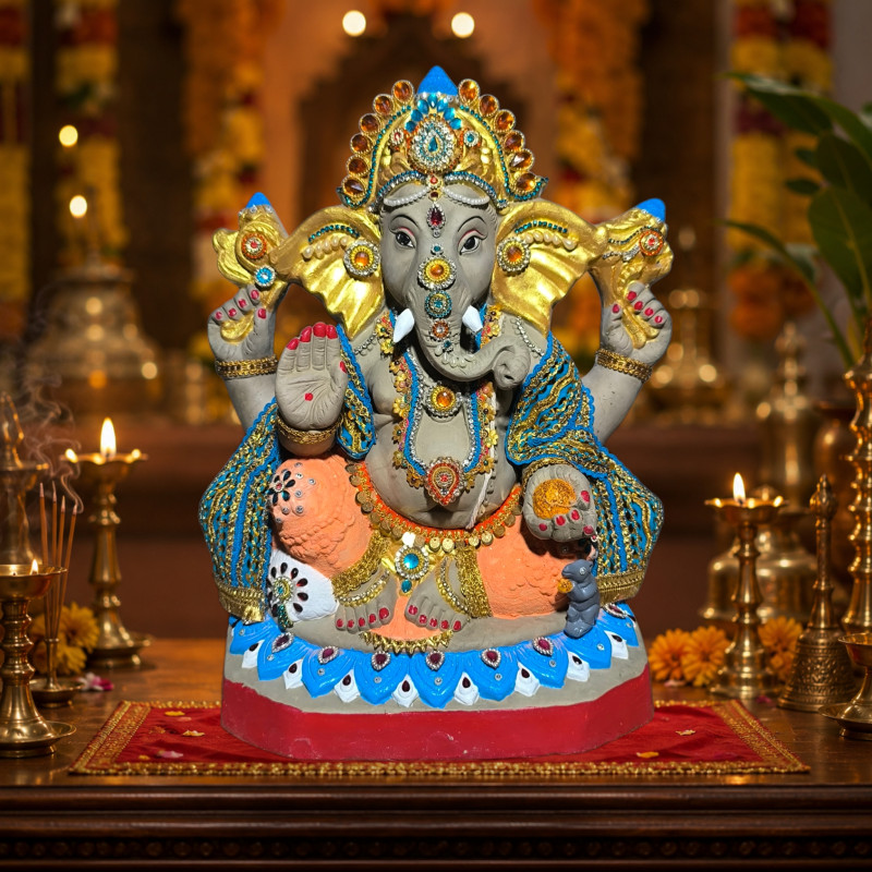 Sri Kundan Ganesha 16 inches